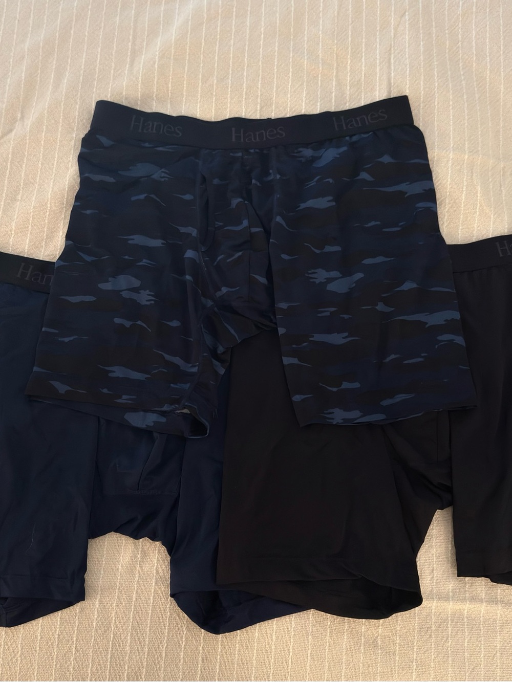 Hanes Men's Navy & Dark Blue Camo Boxer Briefs - Pack